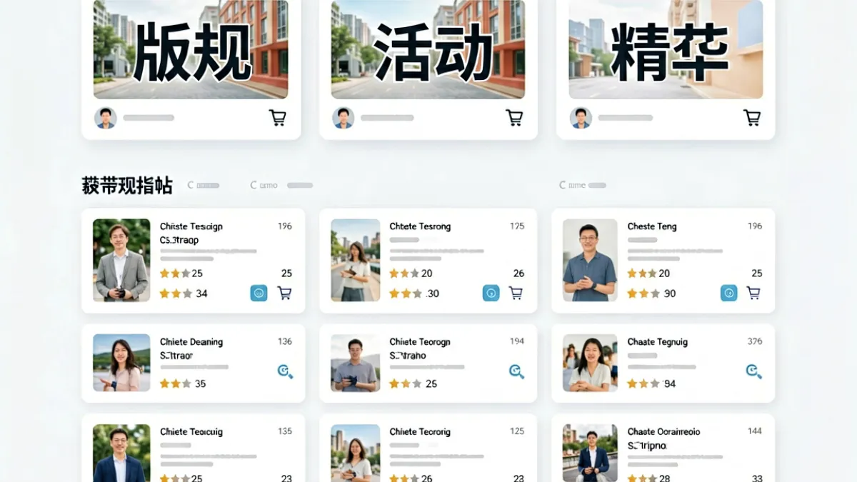 活跃论坛版块截图，置顶区有活动公告、精华帖目录和本版规则，帖子列表回复数量较高，整体井然有序